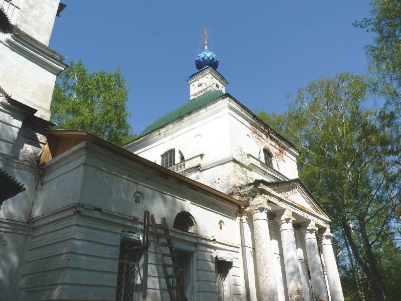 Церковь Преображения Господня, Ногинская (Кинешемский район, Ивановская область). общий вид в ландшафте
