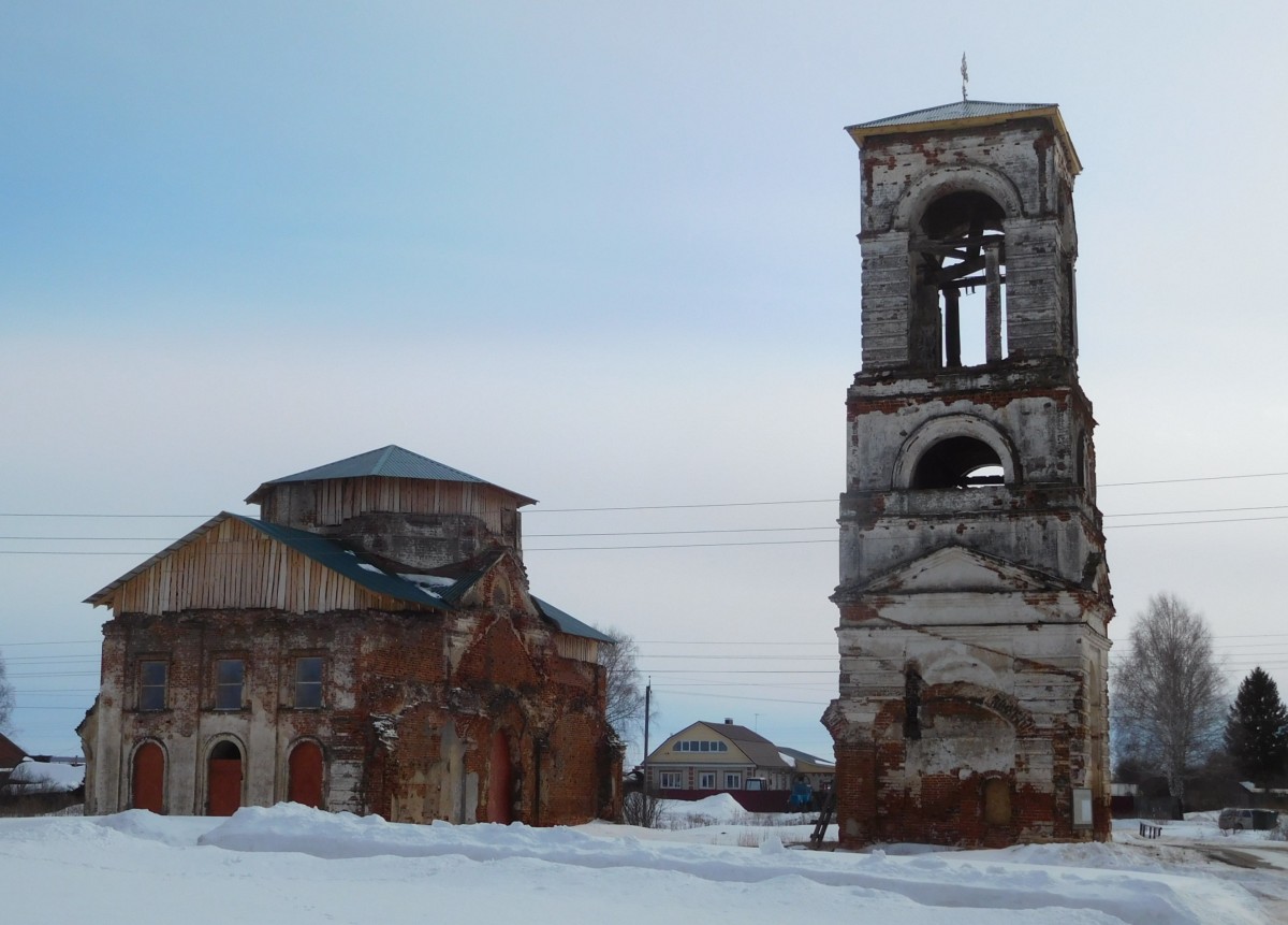 Церковь Спаса Нерукотворного Образа, Слизнево (Арзамасский район и г. Арзамас, Нижегородская область). фасады, С 2022 г. проводятся работы по консервации храма