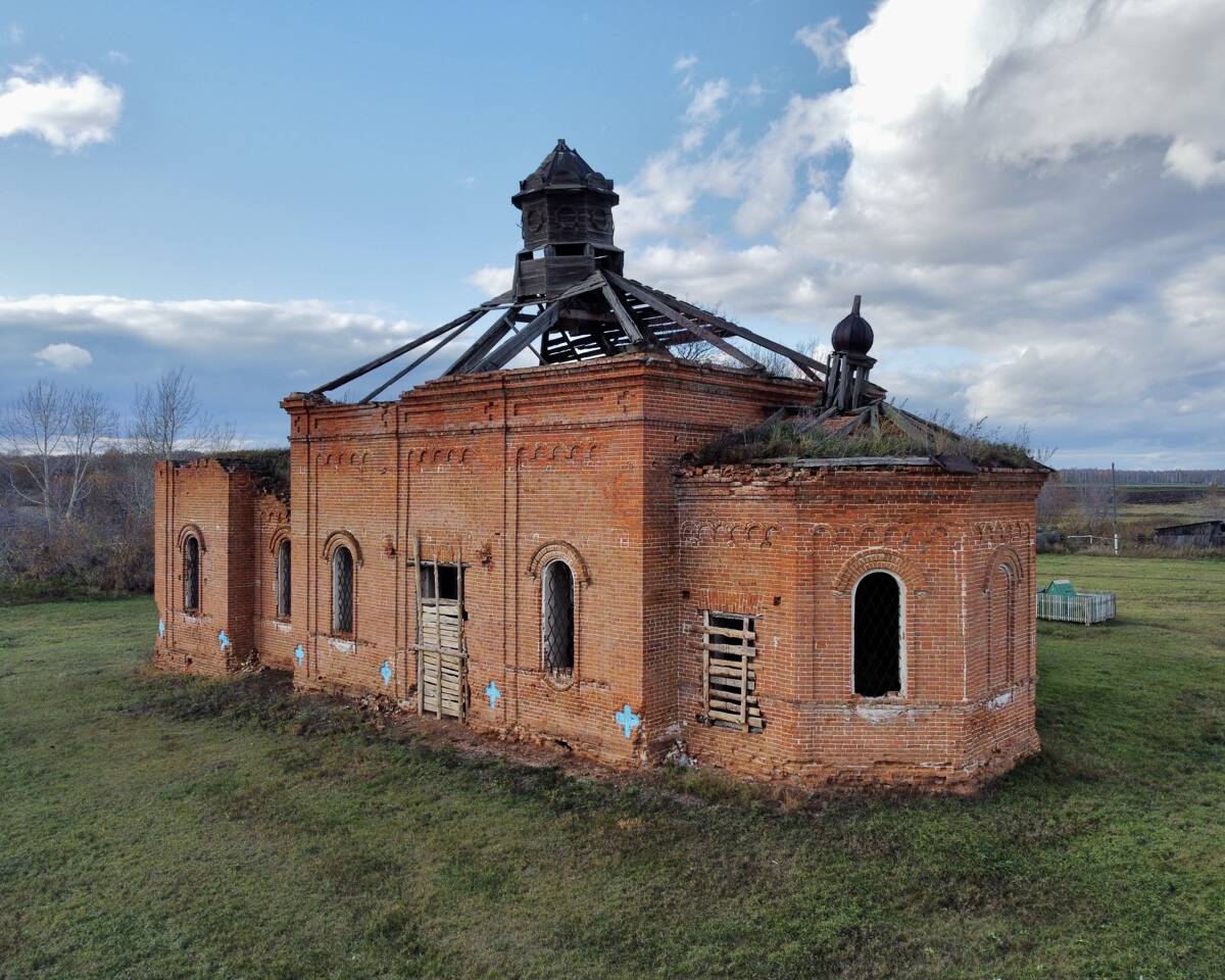 Сорокина. Церковь Михаила Архангела. фасады, Вид с ЮВ