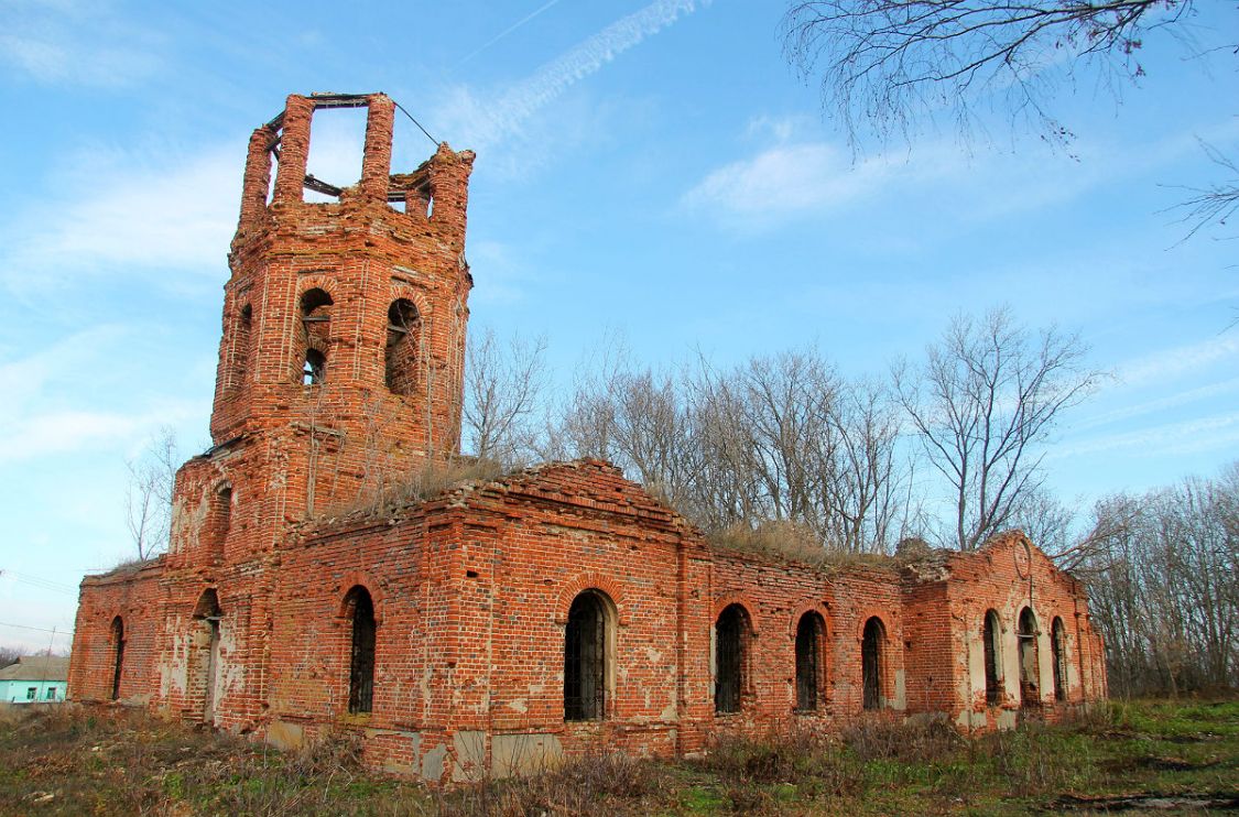 Церковь Космы и Дамиана, Сцепное (Задонский район, Липецкая область). фасады, Вид с юго-запада. Общий вид храма