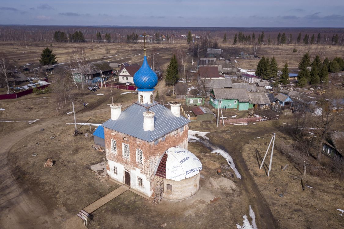 Тимохино. Церковь Тихвинской иконы Божией Матери. фасады, Общий вид