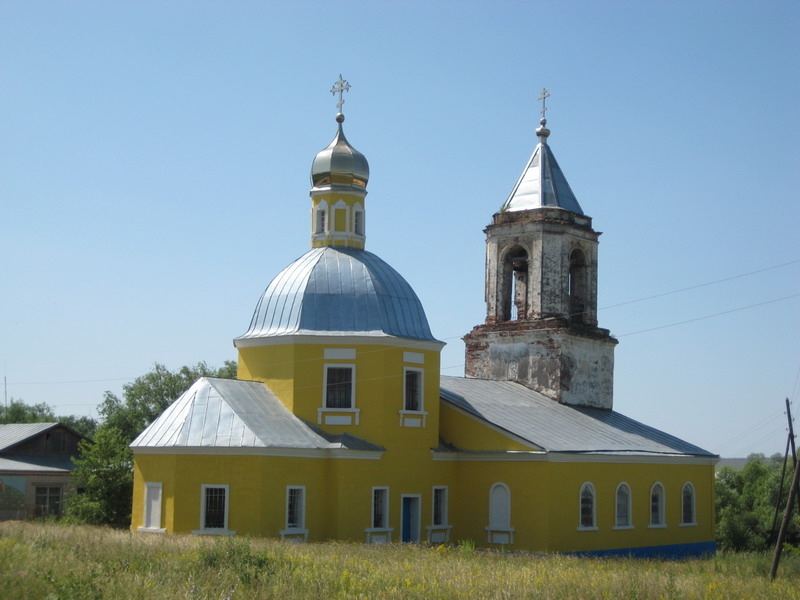 Атемасово. Церковь Николая Чудотворца. общий вид в ландшафте, Вид с северо-востока