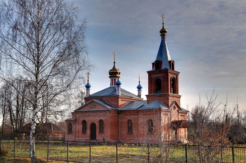 Рудня. Церковь Казанской иконы Божией Матери. общий вид в ландшафте