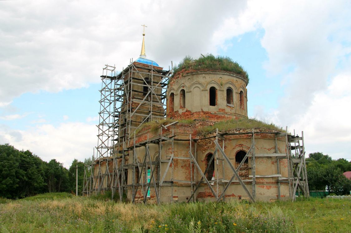 Церковь Покрова Пресвятой Богородицы, Верхнее Брусланово (Краснинский район, Липецкая область). фасады, Вид с юго-запада