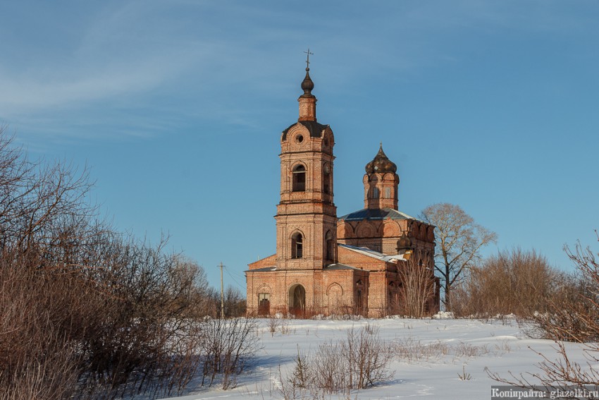 Тихий Плёс. Церковь Ризоположения (Положения ризы Христа Спасителя в Успенском соборе в Кремле). фасады, Зимой