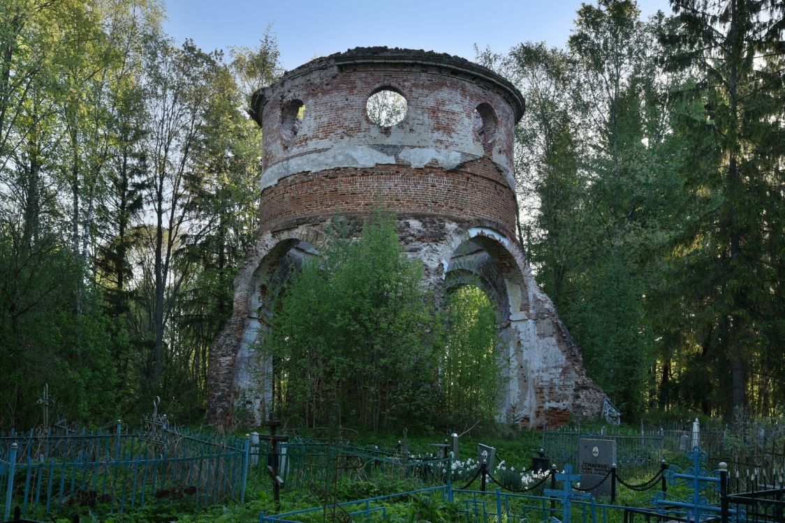 Заячьи Горы. Церковь Казанской иконы Божией Матери. фасады, Вид с юго-запада