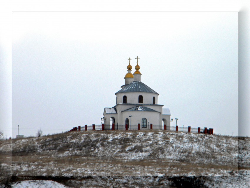 Церковь Покрова Пресвятой Богородицы, Шопино (Яковлевский район, Белгородская область). общий вид в ландшафте