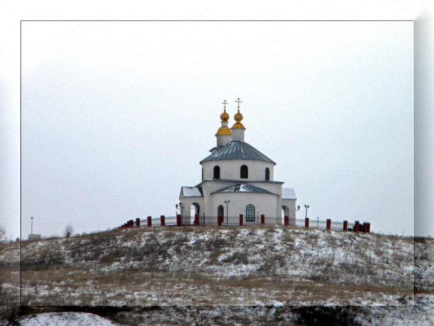 Шопино. Церковь Покрова Пресвятой Богородицы. общий вид в ландшафте