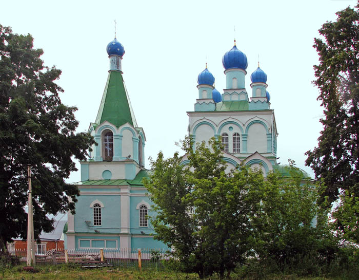 Церковь Успения Пресвятой Богородицы, Пушкарное (Яковлевский район, Белгородская область). общий вид в ландшафте