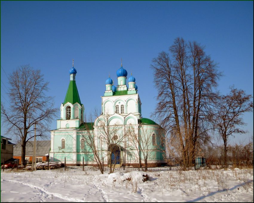 Церковь Успения Пресвятой Богородицы, Пушкарное (Яковлевский район, Белгородская область). общий вид в ландшафте