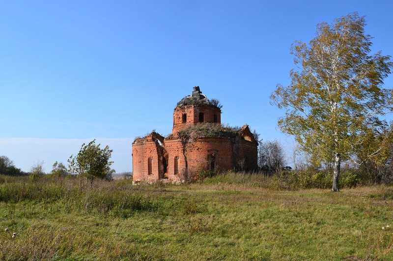 Церковь Вознесения Господня, Вознесенское (Корсаковский район, Орловская область). общий вид в ландшафте