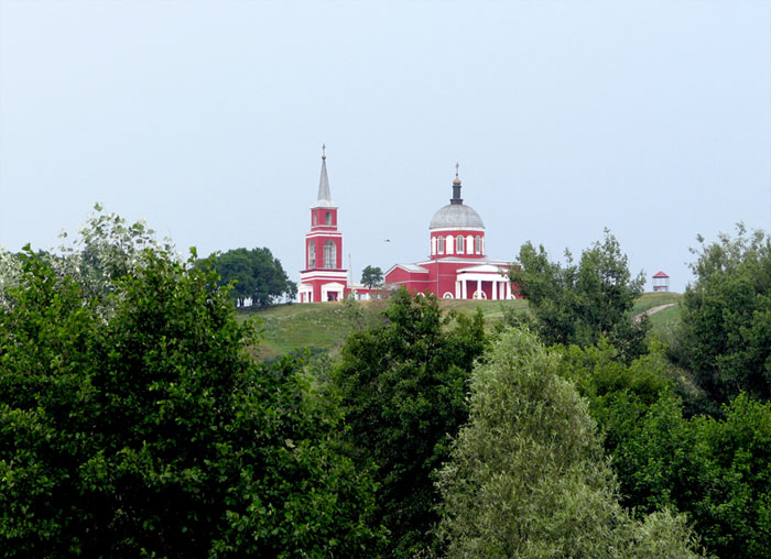 Церковь Воскресения Христова, Хотмыжск (Борисовский район, Белгородская область). общий вид в ландшафте