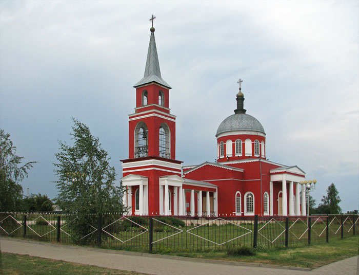 Церковь Воскресения Христова, Хотмыжск (Борисовский район, Белгородская область). общий вид в ландшафте
