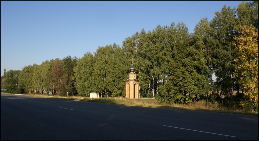 Алтыновка. Неизвестная часовня-памятник. общий вид в ландшафте