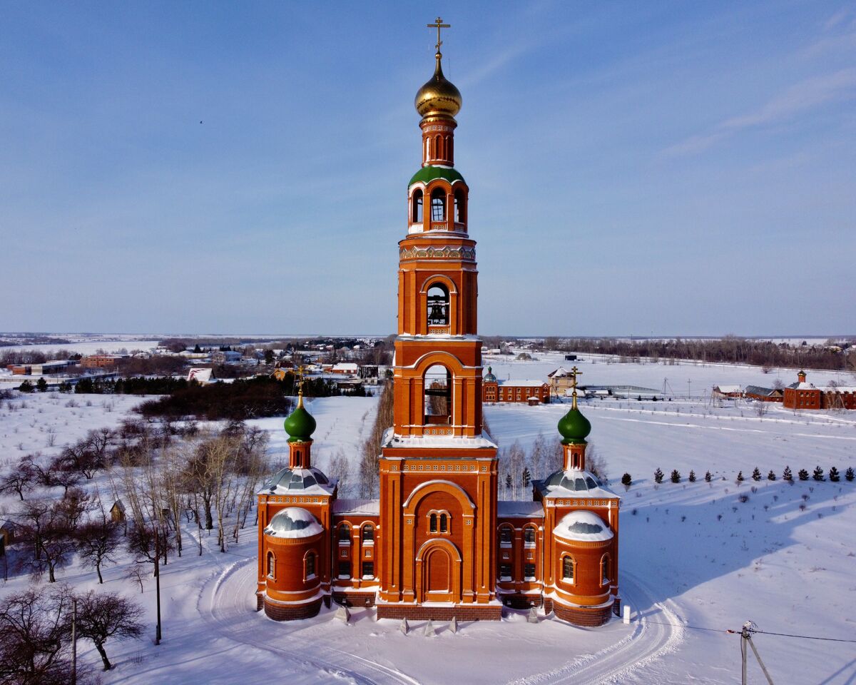Ачаирский монастырь. Колокольня с церковью Кирилла и Мефодия и церковью Константина и Елены, Набережный (Омский район, Омская область). фасады, Вид с востока