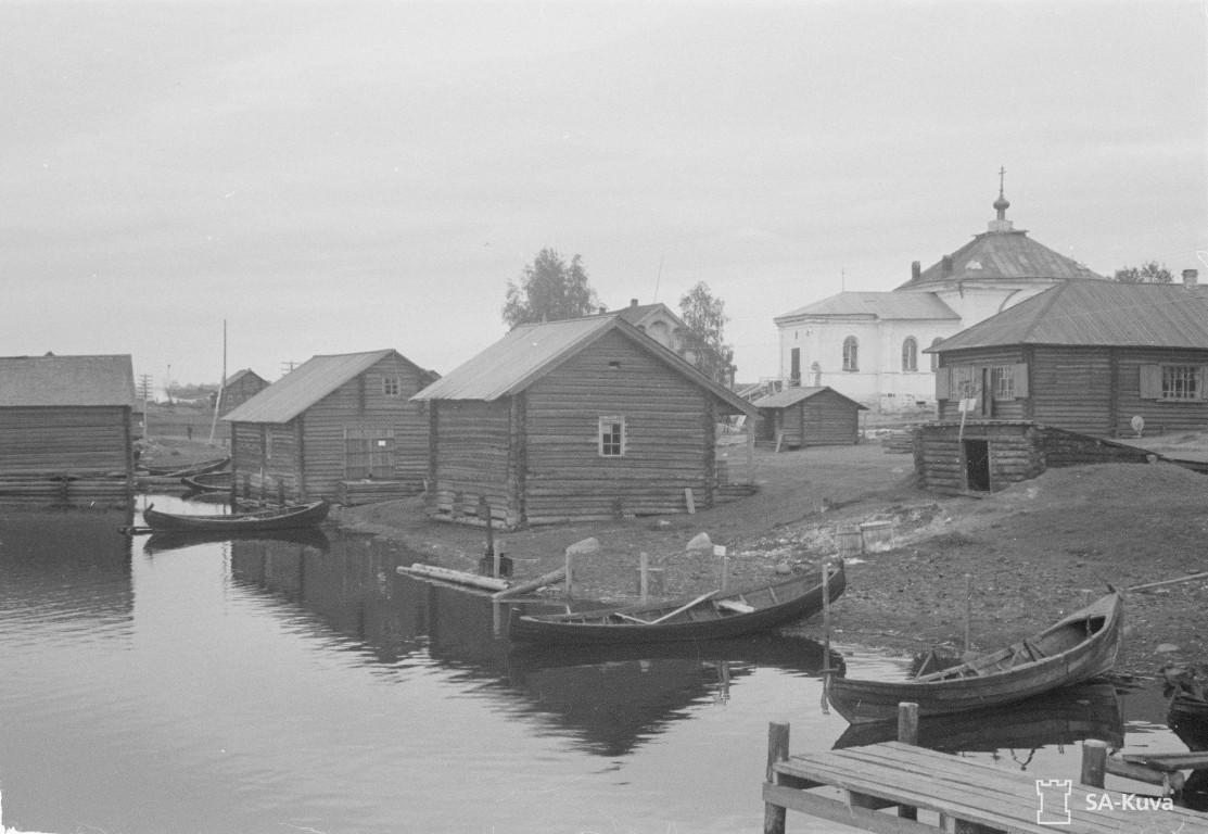 Великая Губа. Церковь Алексия, человека Божия. архивная фотография, Вид с Великой Губы. Фото 1942 г. Финский архив фотографий военного времени, http://sa-kuva.fi