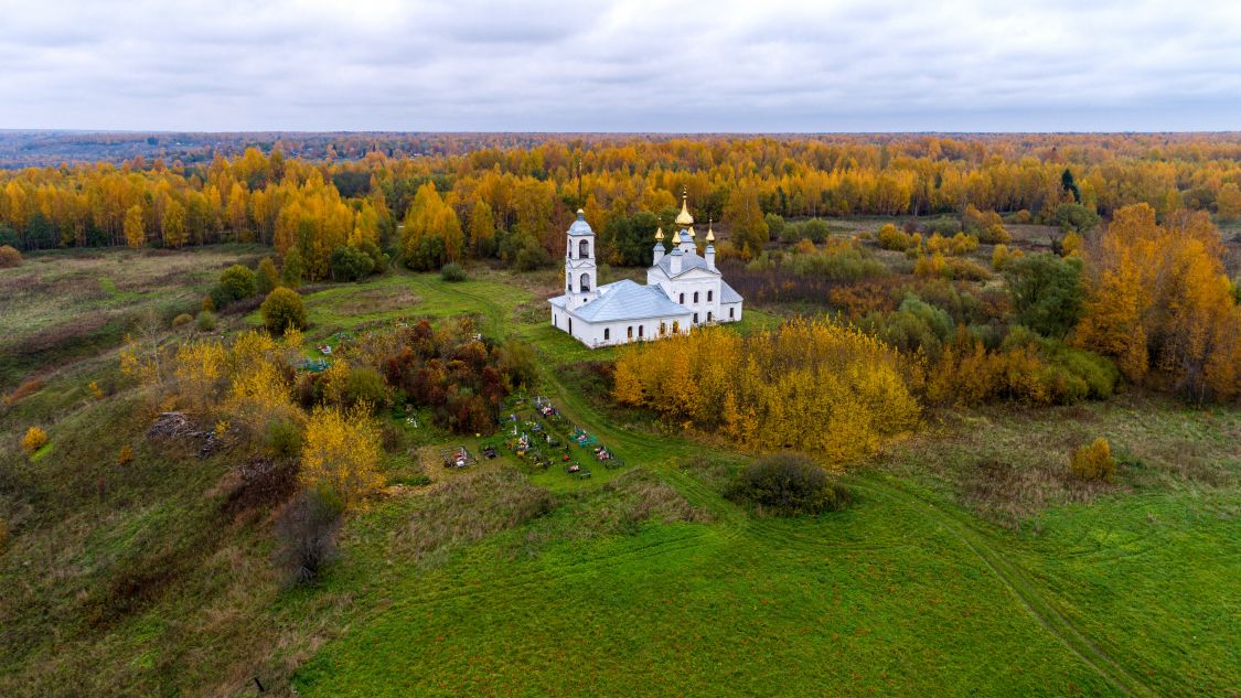 Церковь Михаила Архангела, Семёновское (Брейтовский район, Ярославская область). общий вид в ландшафте