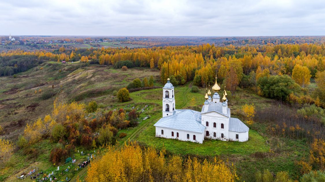 Церковь Михаила Архангела, Семёновское (Брейтовский район, Ярославская область). общий вид в ландшафте