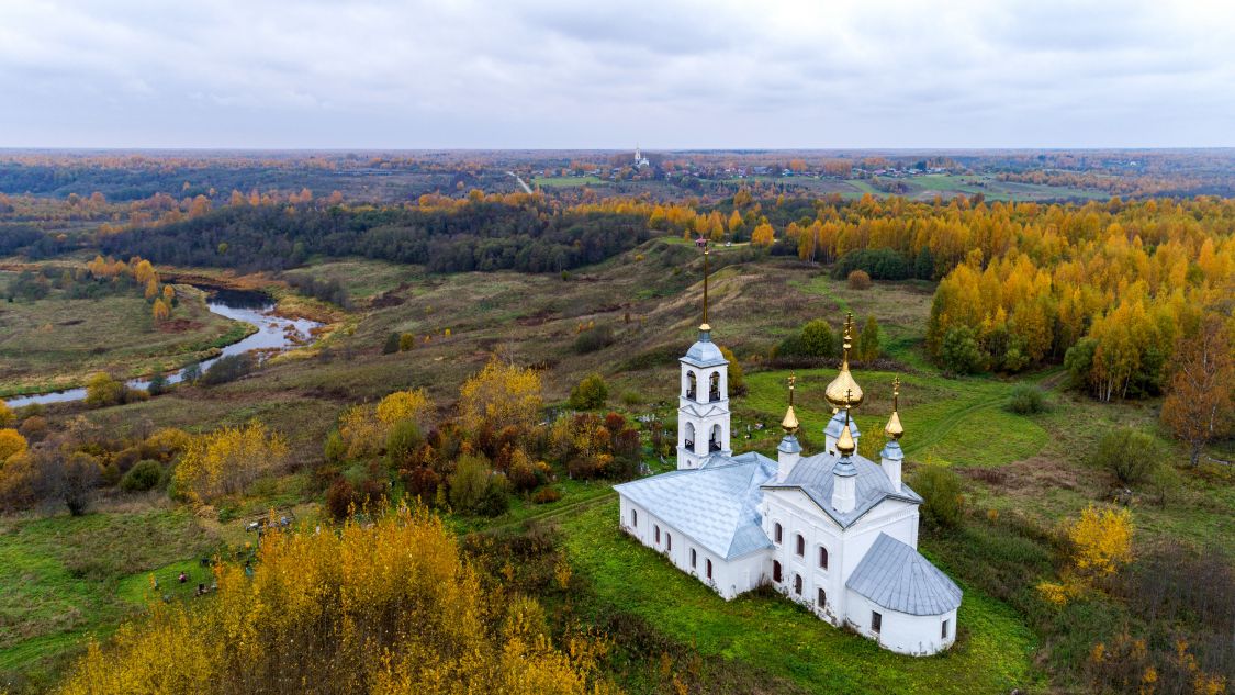 Церковь Михаила Архангела, Семёновское (Брейтовский район, Ярославская область). общий вид в ландшафте