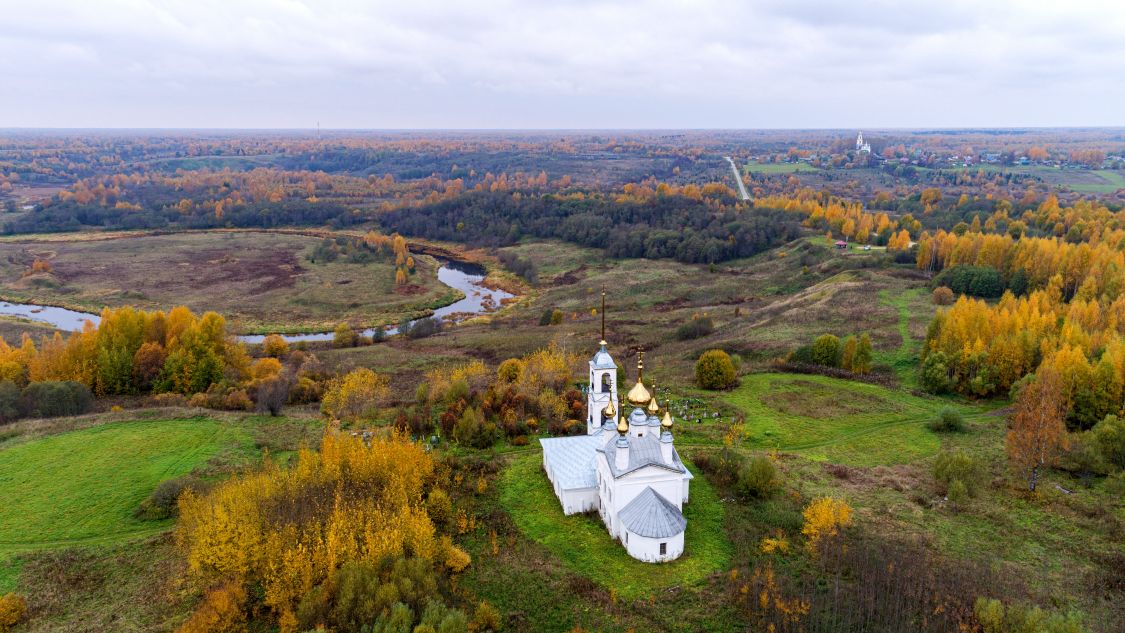 Церковь Михаила Архангела, Семёновское (Брейтовский район, Ярославская область). общий вид в ландшафте