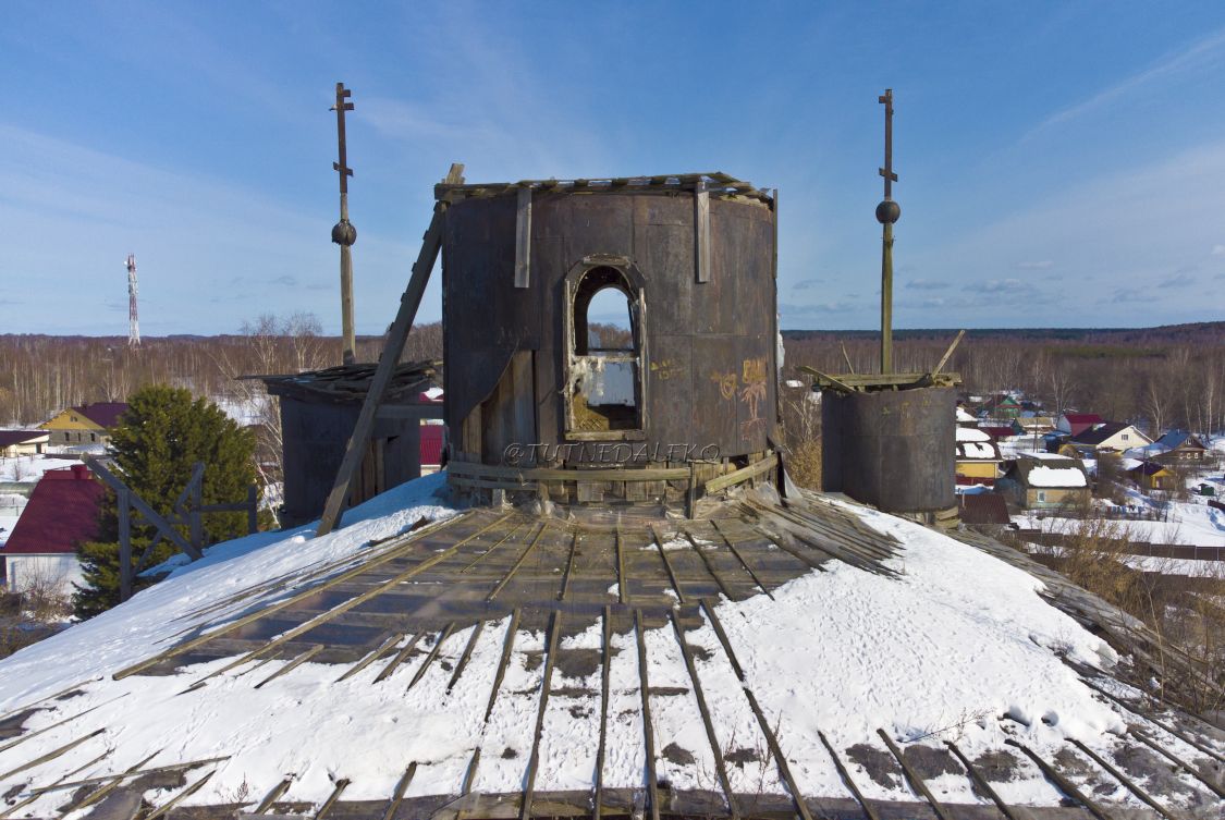 Церковь Жён-мироносиц, Линдо-Пустынь (Бор, ГО, Нижегородская область). архитектурные детали, Фото снаружи. С земли и с воздуха