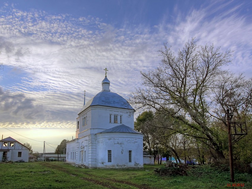 Рогожино. Церковь Михаила Архангела. общий вид в ландшафте