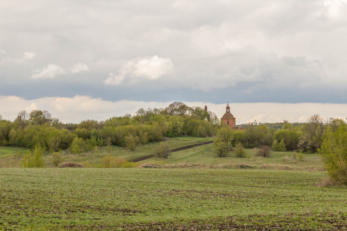 Церковь Николая Чудотворца, Александровка (Липецкий район, Липецкая область). общий вид в ландшафте, Вид с юга от села Васильевка
