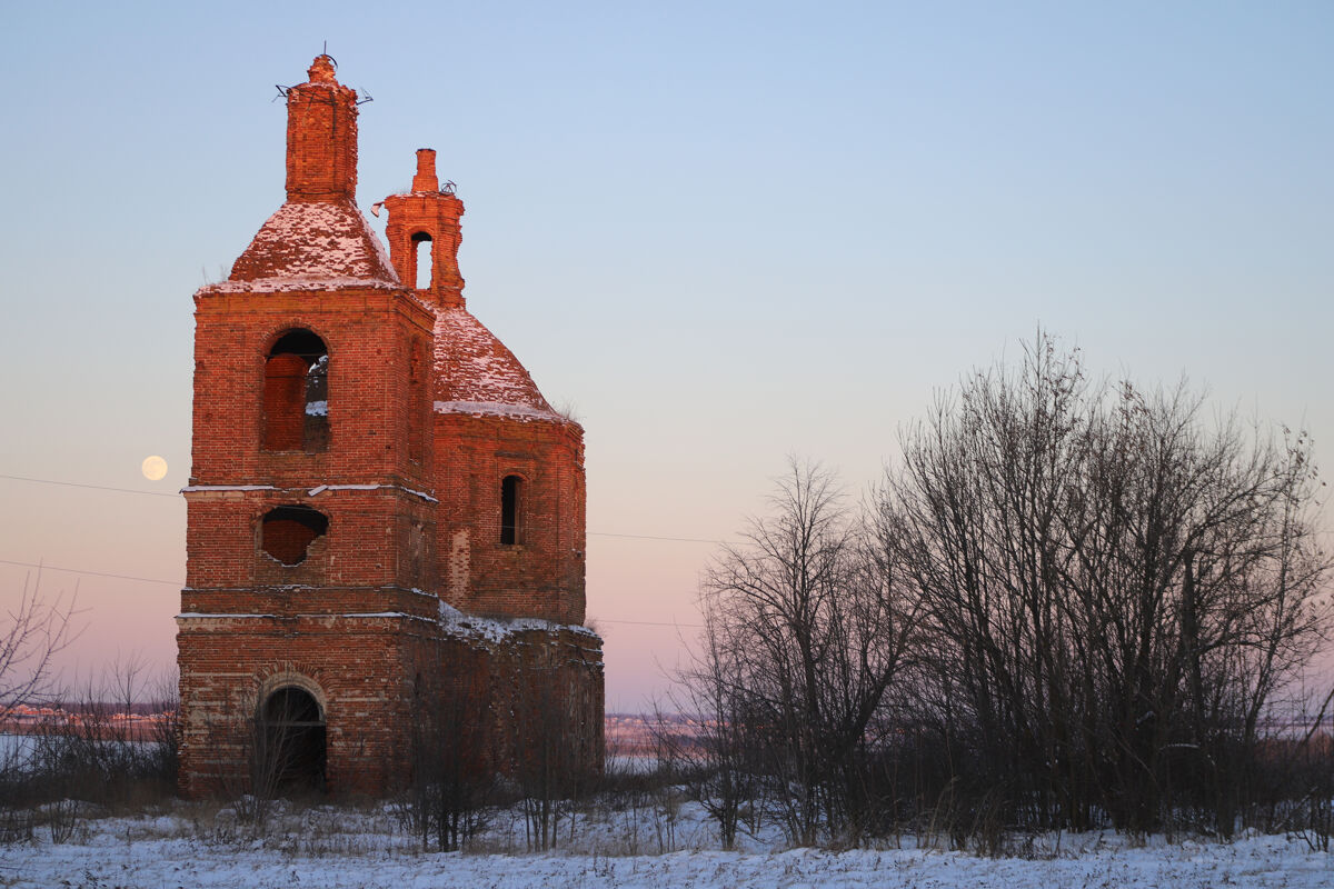 Церковь Николая Чудотворца, Александровка (Липецкий район, Липецкая область). фасады, закат