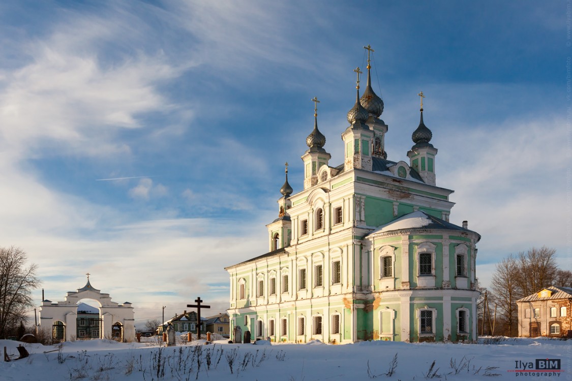 Вощажниково. Церковь Троицы Живоначальной. фасады