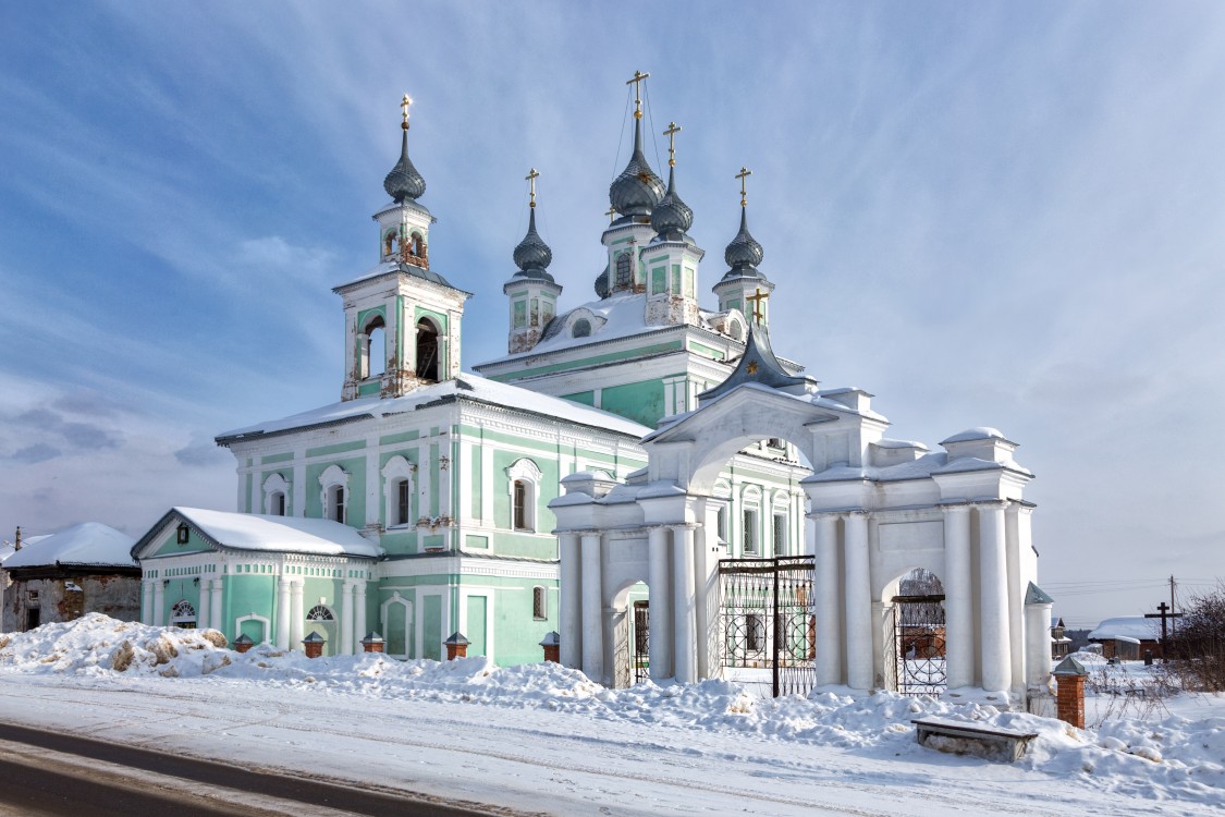 Вощажниково. Церковь Троицы Живоначальной. фасады