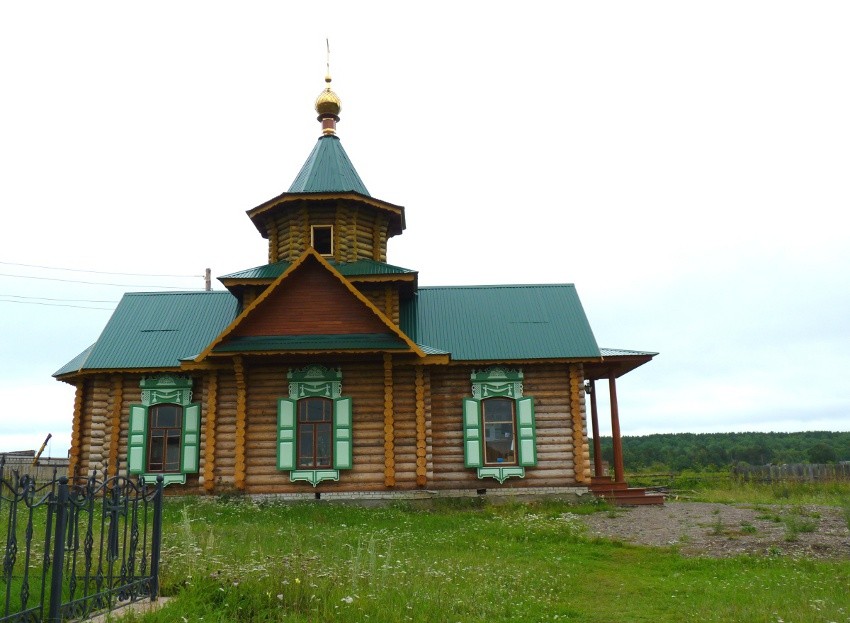 Церковь Николая Чудотворца, Мокрушинское (Казачинский район, Красноярский край). общий вид в ландшафте