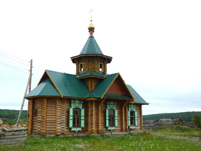 Церковь Николая Чудотворца, Мокрушинское (Казачинский район, Красноярский край). общий вид в ландшафте