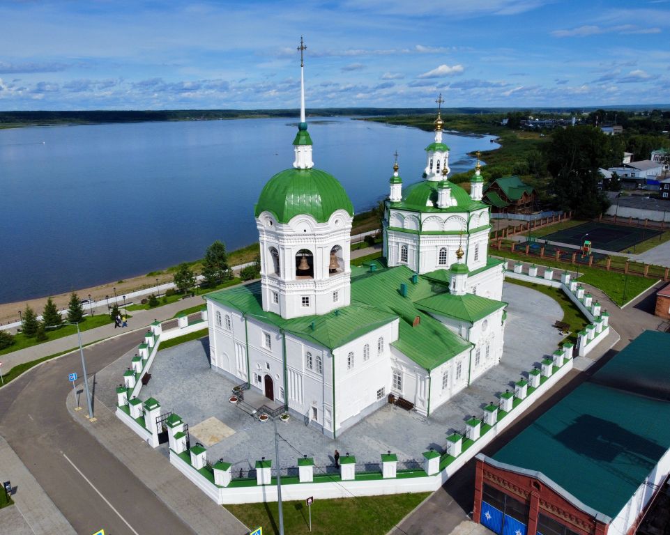Собор Богоявления Господня, Енисейск (Енисейск, город, Красноярский край). фасады, С дрона вид с ЮЗ 