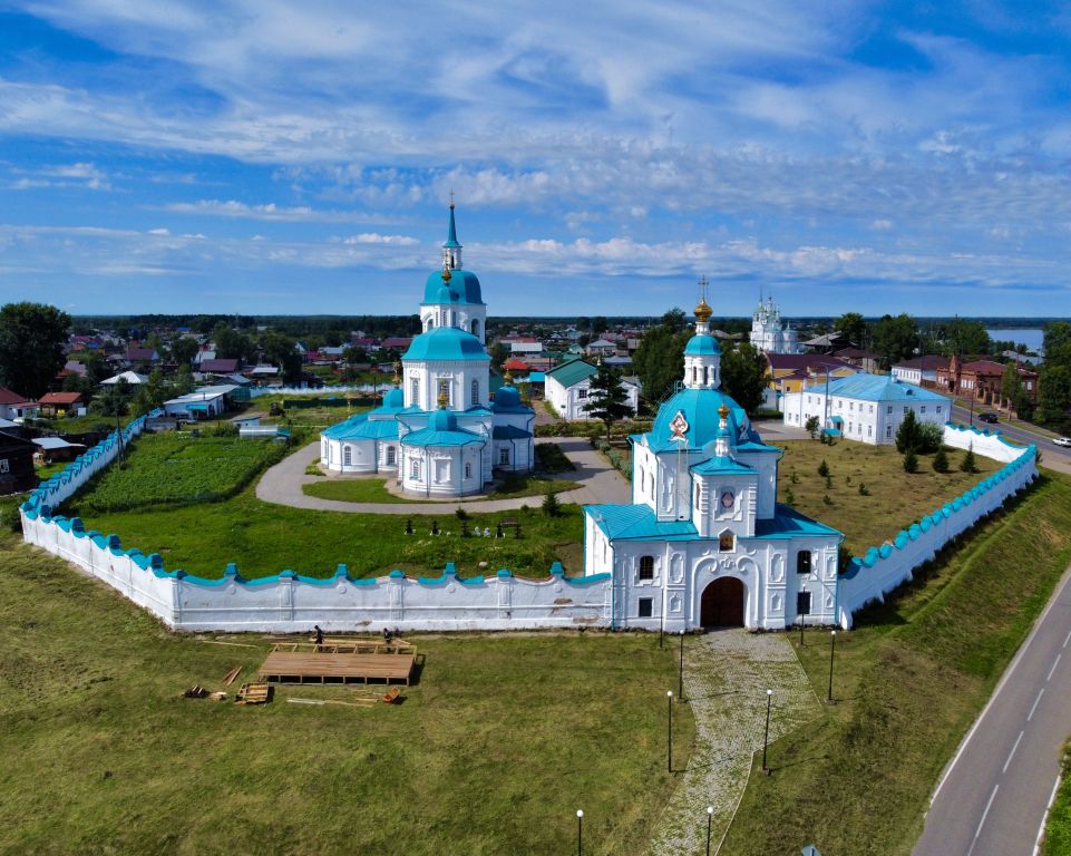 Спасо-Преображенский монастырь, Енисейск (Енисейск, город, Красноярский край). фасады, С высоты вся территория с востока