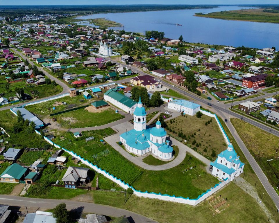 Спасо-Преображенский монастырь, Енисейск (Енисейск, город, Красноярский край). общий вид в ландшафте, С высоты вся территория вид с ЮВ