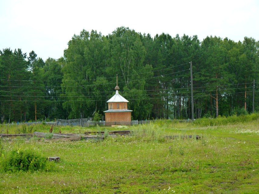 Храм-часовня Серафима Саровского, Дудовка (Казачинский район, Красноярский край). общий вид в ландшафте
