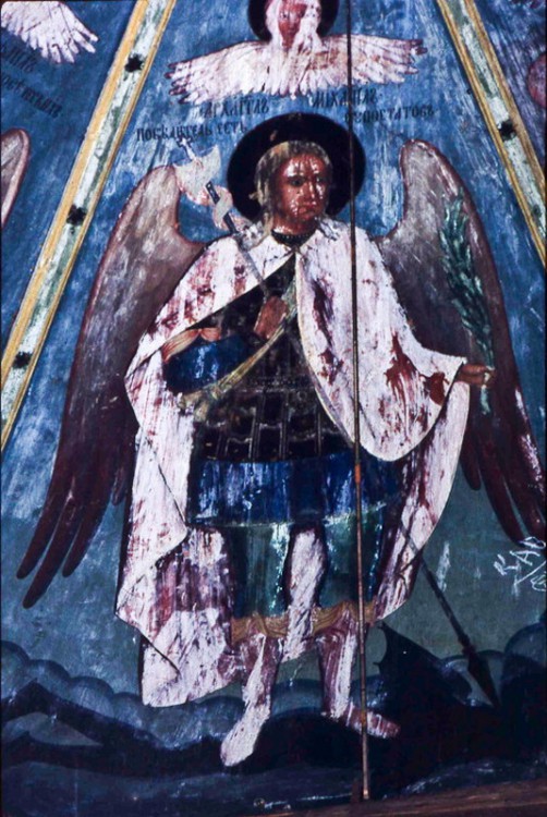 Церковь Владимирской иконы Божией Матери, Медведевская (Жеребцова Гора, Подпорожье) (Онежский район, Архангельская область). интерьер и убранство, Фрагмент росписи 