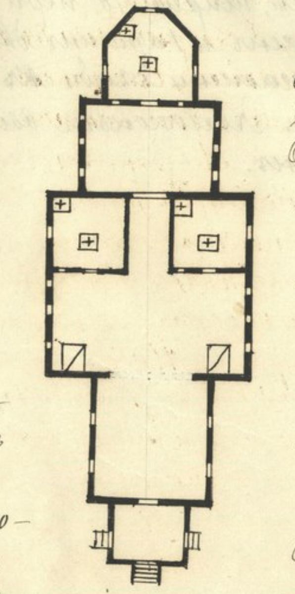 План церкви, графика. Церковь Успения Пресвятой Богородицы, Вельск (Вельский район, Архангельская область)