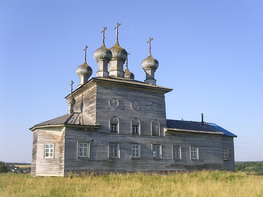 Абрамовская (Ниж.Малошуйка, Вачевская). Церковь Сретения Господня. фасады, вид с севера