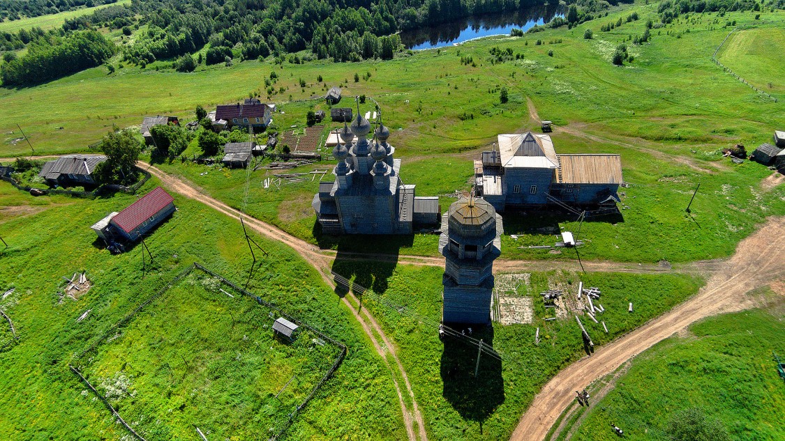 Кондратьевское (Ворзогоры). Ансамбль Ворзогорского погоста. общий вид в ландшафте