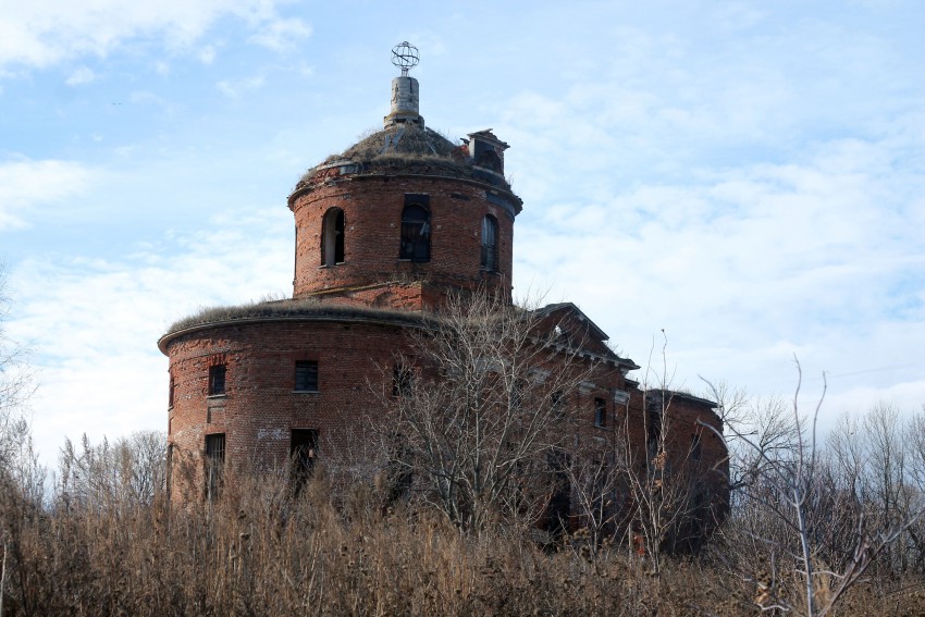Церковь Екатерины, Грибоедова им., посёлок (Куркинский район, Тульская область). общий вид в ландшафте
