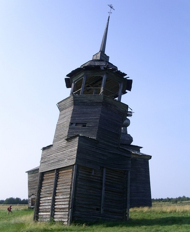 Церковь Преображения Господня, Нименьга (Онежский район, Архангельская область). фасады, колокольня, вид с юго-востока
