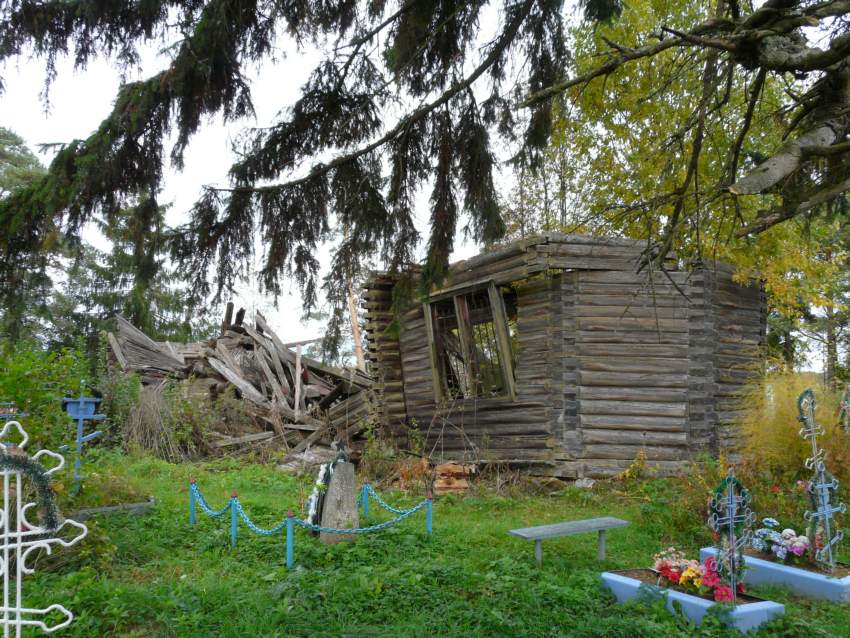 Церковь Илии Пророка, Заднево (Волховский район, Ленинградская область). общий вид в ландшафте