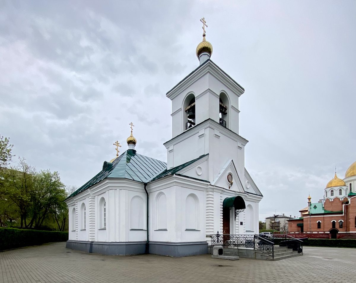 Вид с северо-запада, фасады. Усть-Каменогорский Троицкий монастырь. Церковь Троицы Живоначальной, Усть-Каменогорск (Восточно-Казахстанская область, Казахстан)