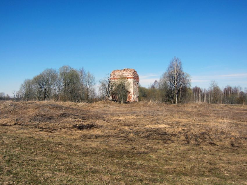 Щапово, урочище. Церковь Михаила Архангела. общий вид в ландшафте, Вид на руины с юго-запада