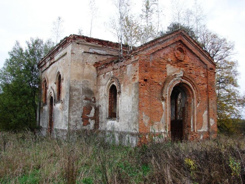 Церковь Преображения Господня, Пиряны (Хиславичский район, Смоленская область). общий вид в ландшафте