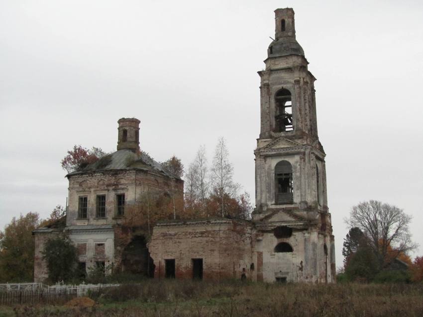 Подвигалиха. Церковь Спаса Преображения. фасады, вид с северо-запада