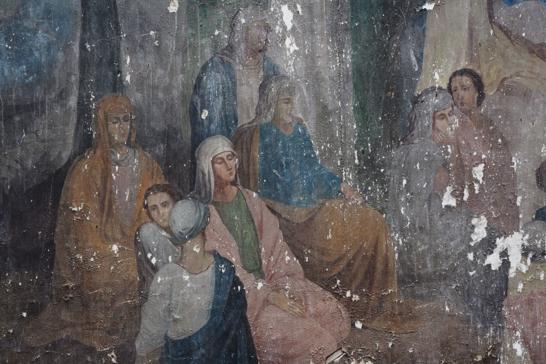Церковь Покрова Пресвятой Богородицы, Ивановка (Енотаевский район, Астраханская область). интерьер и убранство, Храмовая живопись - Нагорная проповедь (фрагмент)