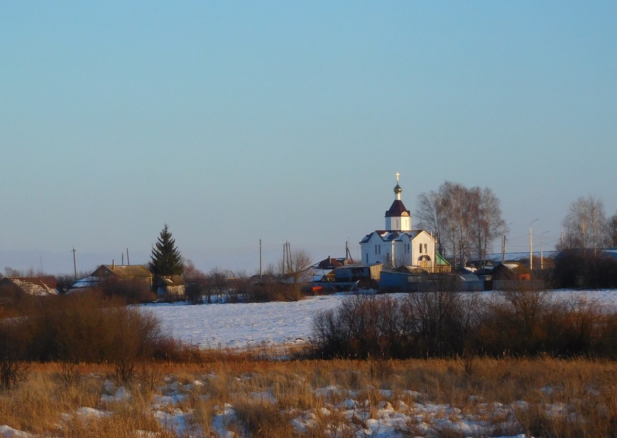 Церковь Николая Чудотворца, Знаменка (Большеболдинский район, Нижегородская область). общий вид в ландшафте