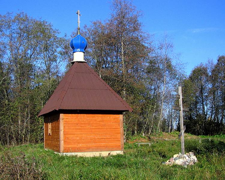 Малые Ручьи. Часовня Казанской иконы Божией Матери. общий вид в ландшафте